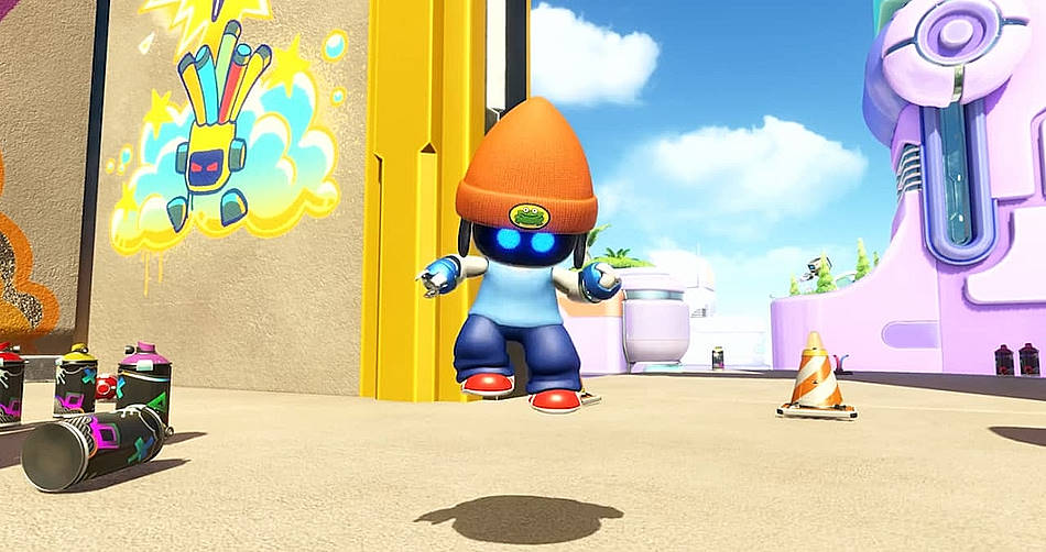 Astro Bot vestito come l’iconico Parappa, da PaRappa the Rapper dal Bonus del pre-order