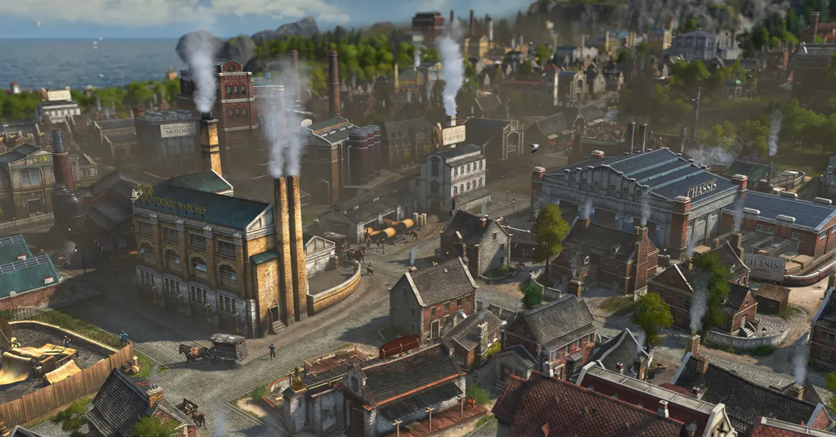 Primo piano cinematografico di un reticolo cittadino industriale in Anno 1800