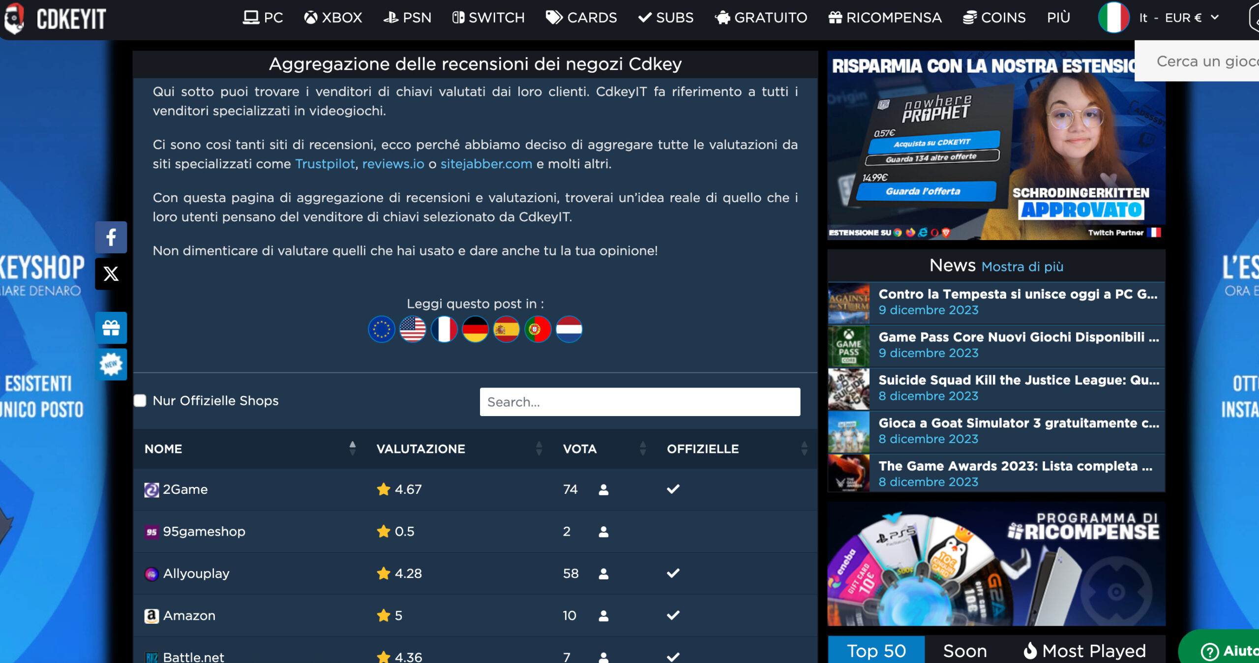 CD Key store reviews