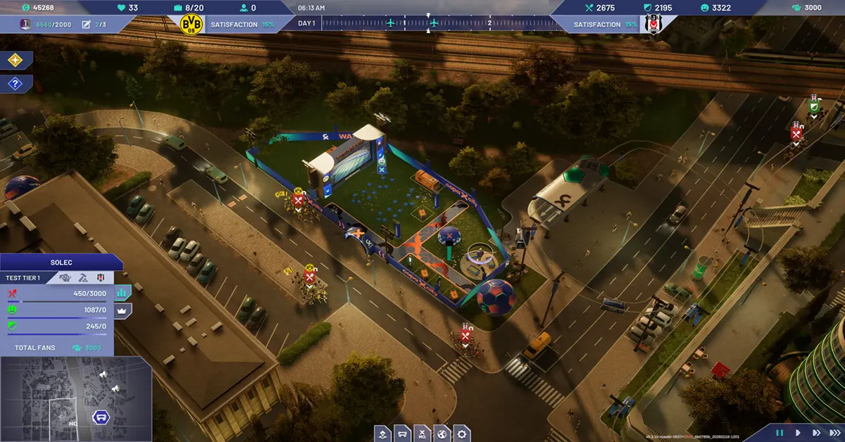 Gameplay di gestione gestionale di stadi di calcio al lancio di Copa City
