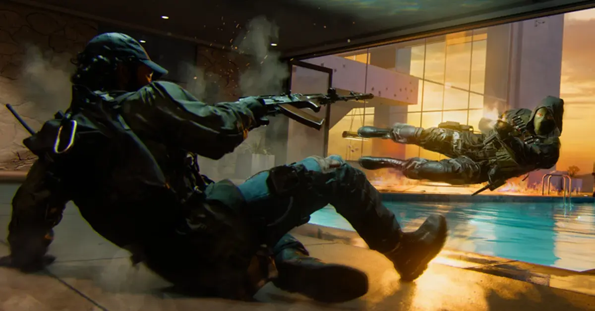 Giocatore che esegue un salto in omnimovement attraverso una finestra nel multiplayer di Black Ops 6