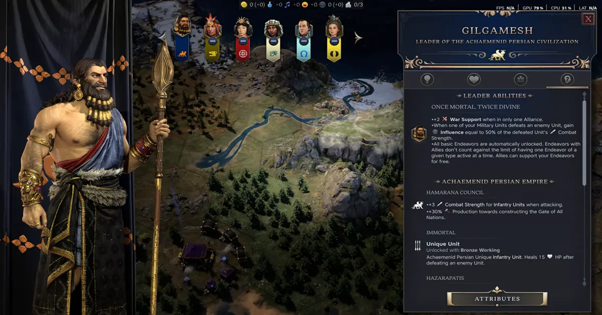 Artwork ufficiale di Civilization 7 con leader storici e una metropoli in espansione