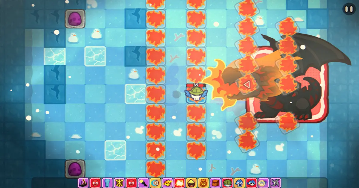 Interfaccia di combattimento e incontri con i nemici di Demon Lord Just a Block
