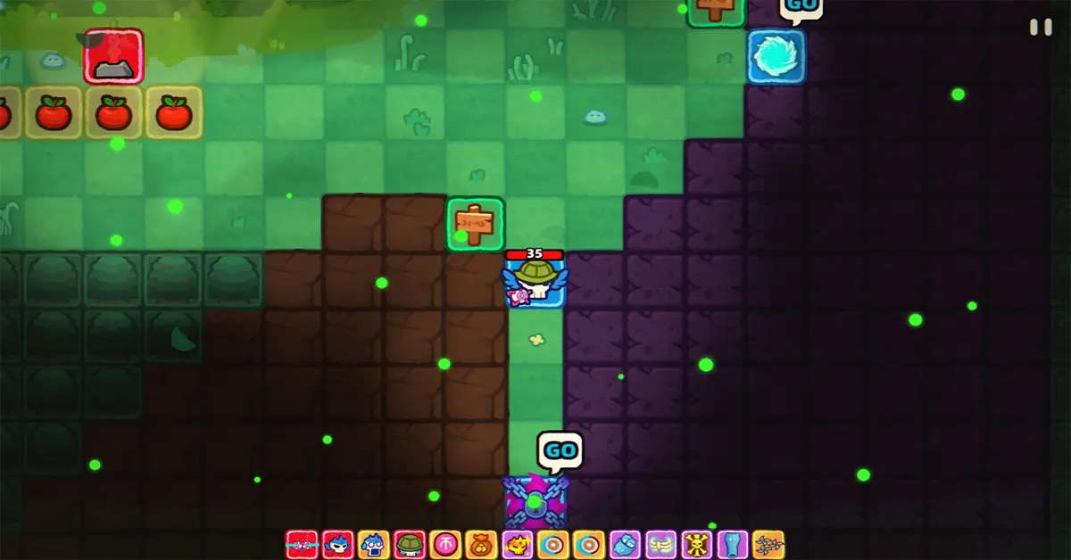 Schermata di gioco tattico basato su griglia di Demon Lord Just a Block