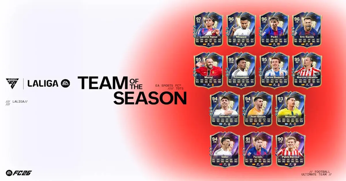 Interfaccia del menu di EA SPORTS FC 26 che mostra le opzioni della Squadra della Stagione