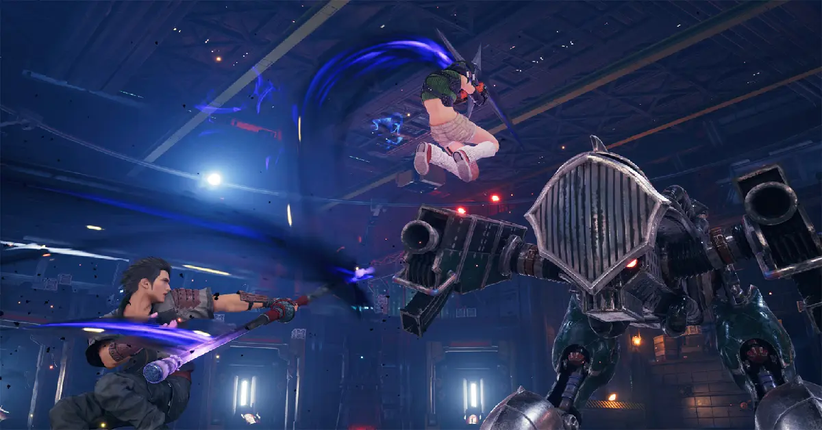 Yuffie Kisaragi lancia il suo shuriken in Final Fantasy VII Remake Intergrade Episode INTERmission.