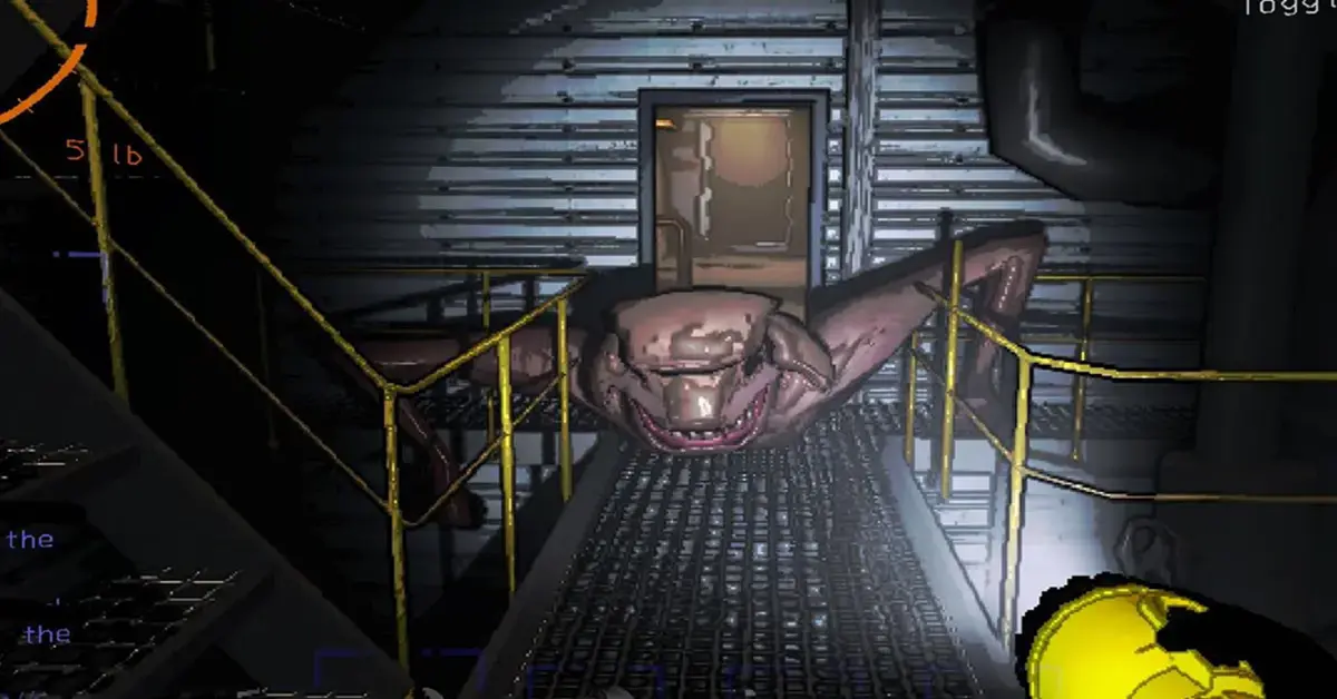 Un personaggio giocante di fronte a un mostro 