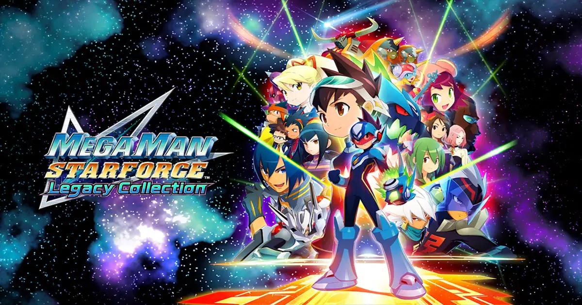 Key art di Mega Man Star Force Legacy Collection con Geo Stelar e Omega-Xis