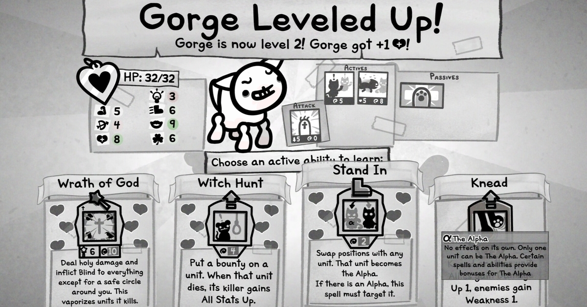 Mewgenics aumento di livello