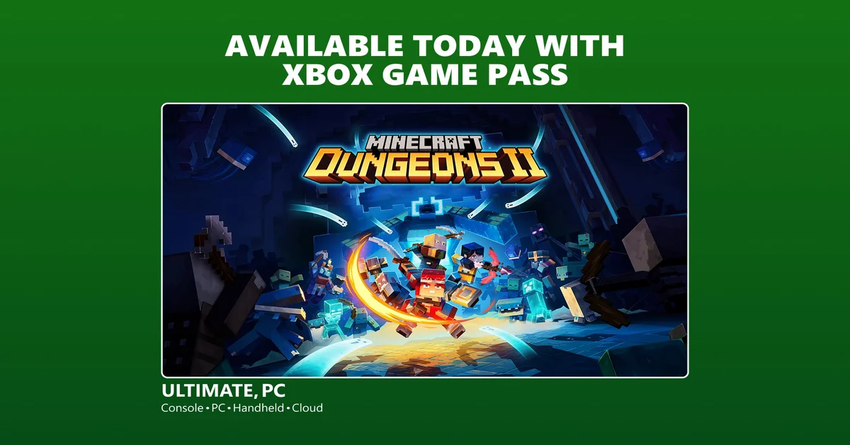 Minecraft Dungeons II è ora disponibile su Xbox Game Pass