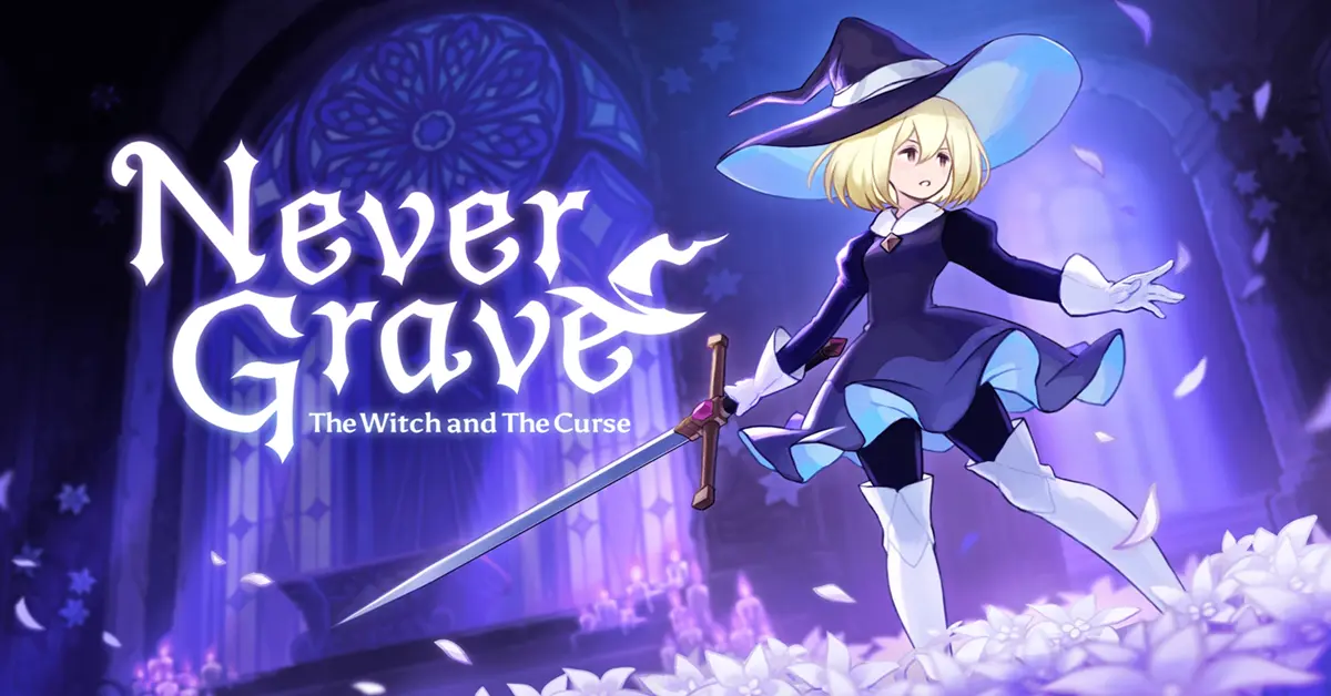 Artwork principale di Never Grave The Witch and The Curse con la magica protagonista
