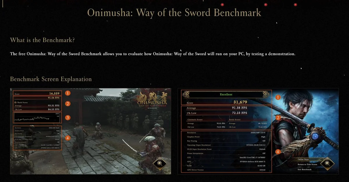 Onimusha Way of the Sword PC Benchmark Tool