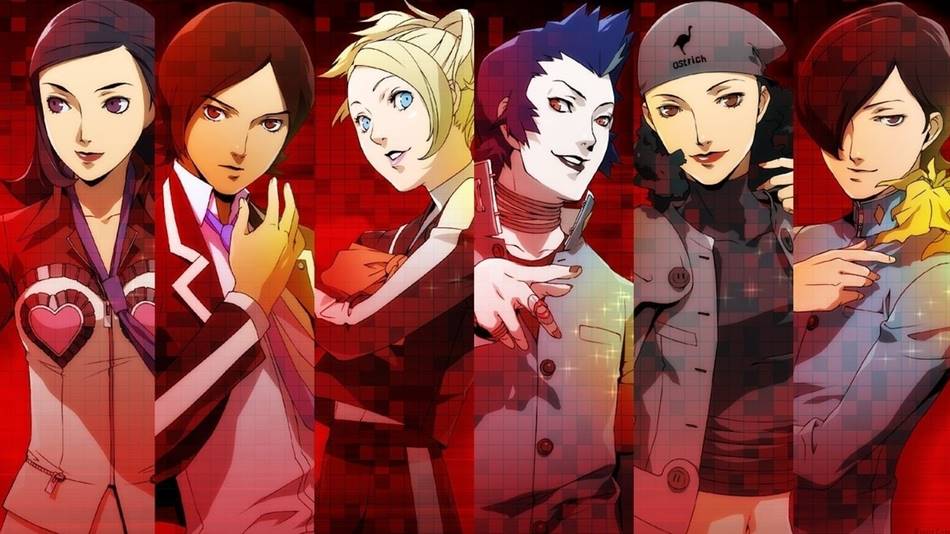 Persona il cast principale di Persona 2 Innocent Sin:Maya, Tatsuya, Lisa, Eikichi, Yukino, Jun