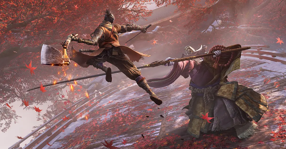 Il Lupo esegue una deviazione perfetta contro un boss in Sekiro