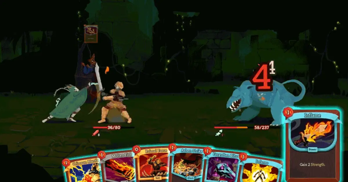 Uno screenshot di gameplay che mostra la nuova interfaccia co-op e la schermata di selezione delle carte in Slay the Spire 2