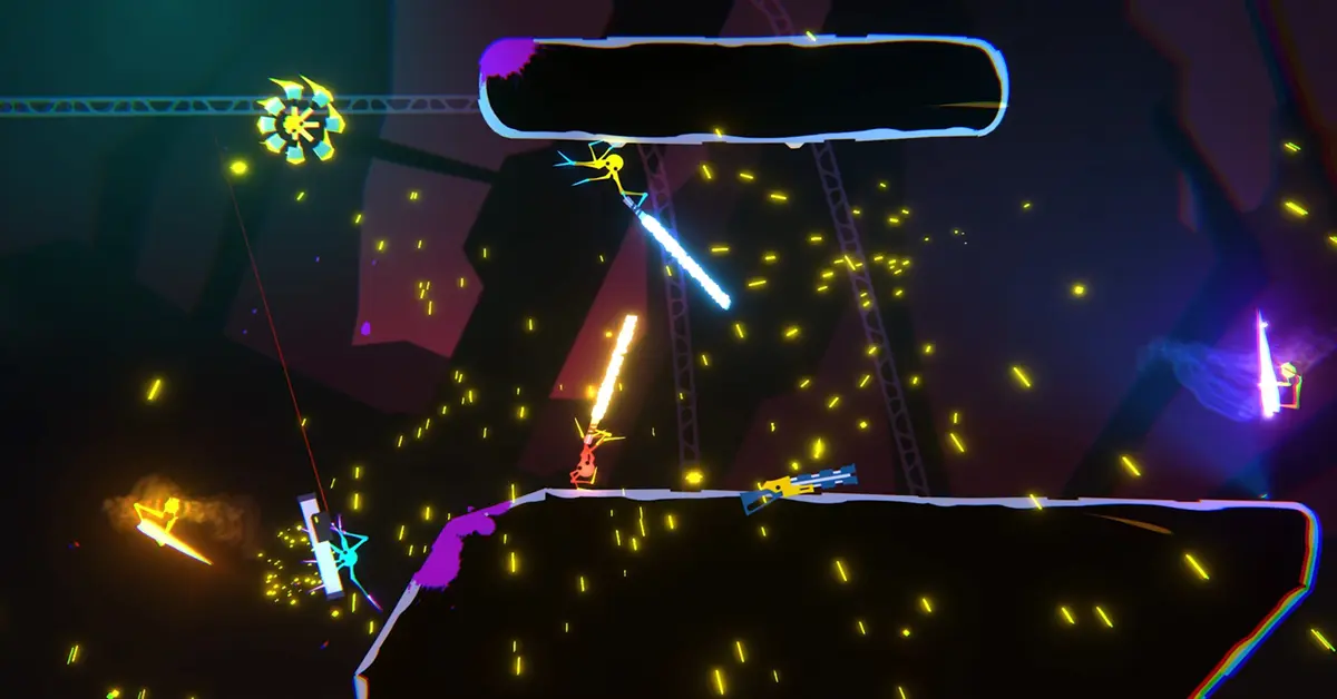 Un ragno che oscilla attraverso una mappa piena di pericoli in SpiderHeck.