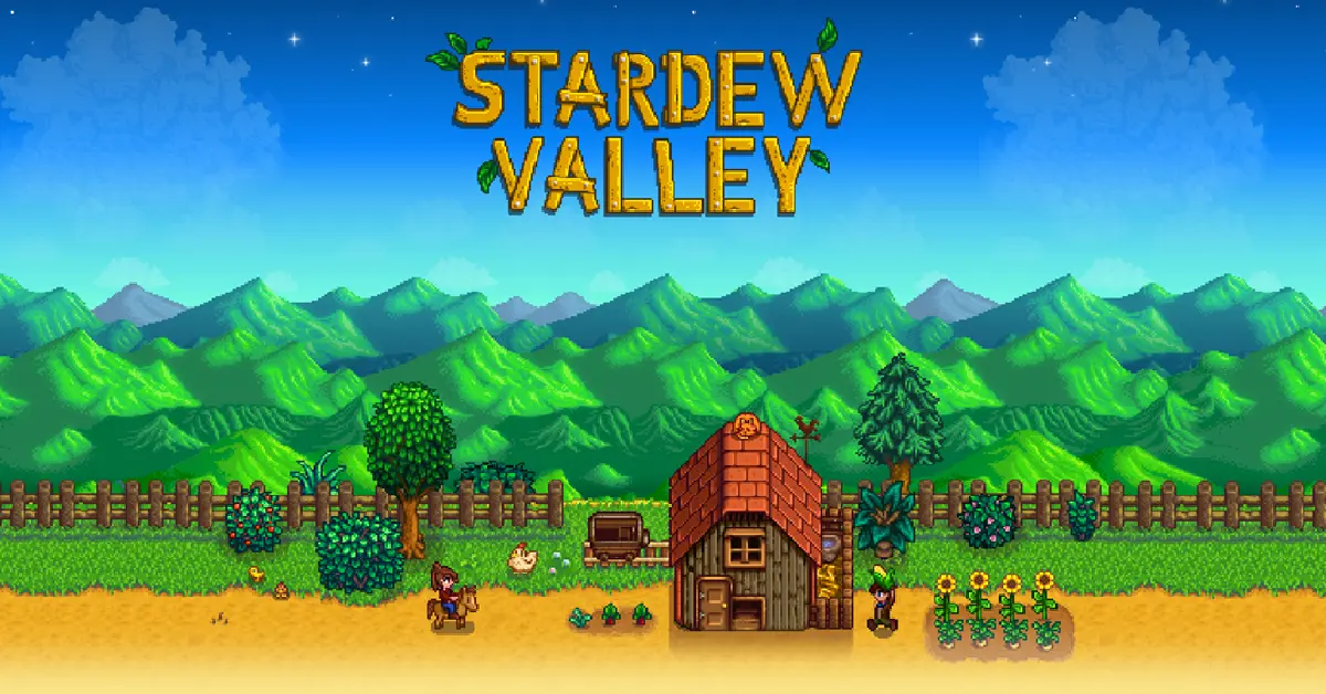 Rilassante vista della fattoria di Stardew Valley