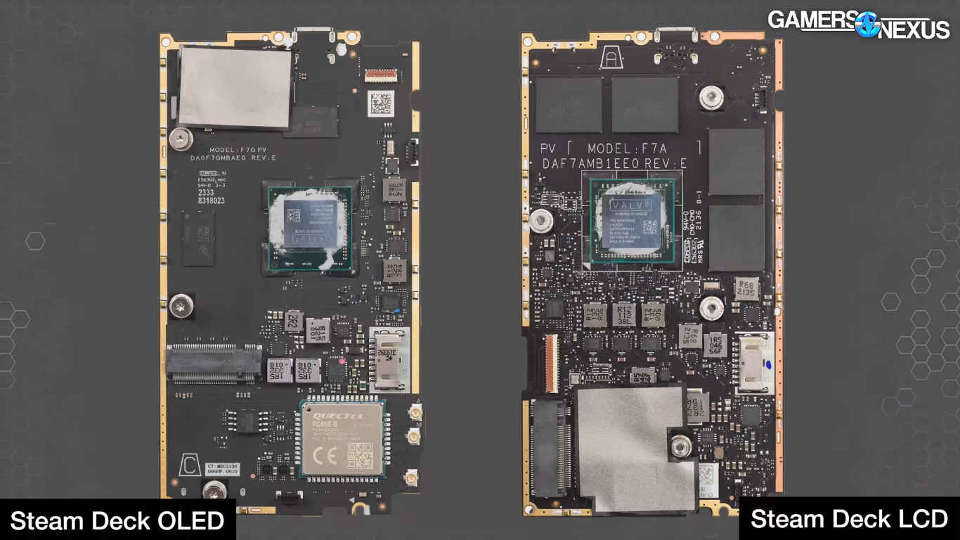 Scheda madre LCD Steam Deck vs. Scheda madre OLED di Gamer Nexus