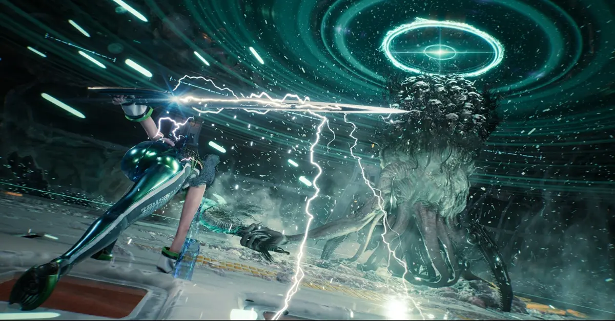 Gameplay di combattimento di Eve in Stellar Blade su PS5 e PC.