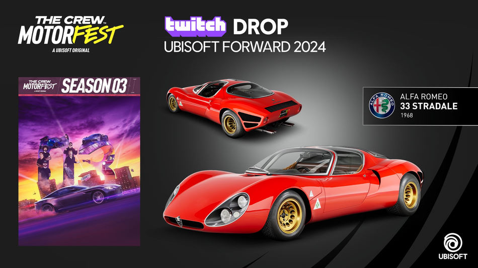 Alfa Romeo 33 Stradale 1968 premio del Twitch Drop per Ubisoft Forward