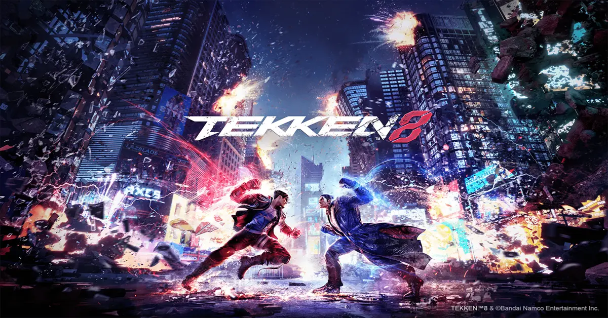 Jin Kazama e Kazuya Mishima si affrontano nella schermata di selezione dei personaggi di Tekken 8.