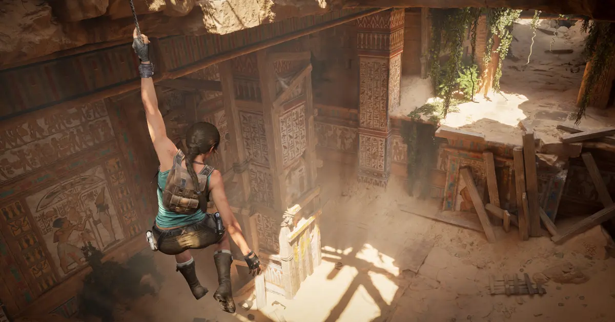 Lara Croft esplora antiche rovine egizie in Tomb Raider: Legacy of Atlantis