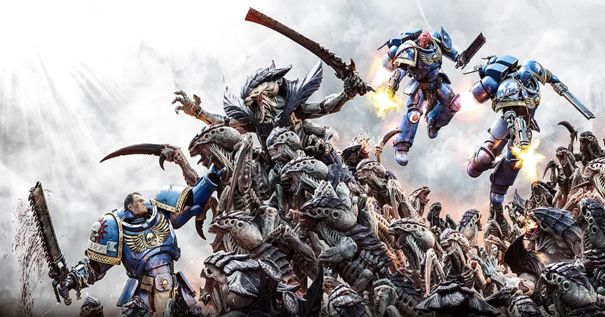 Space Marine che spara con un requiem contro gli sciami di Tirannidi in Warhammer 40k Space Marine 2
