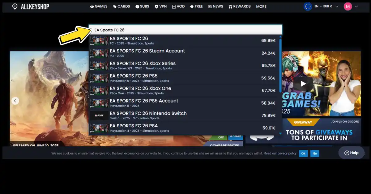 Cerca il titolo del gioco