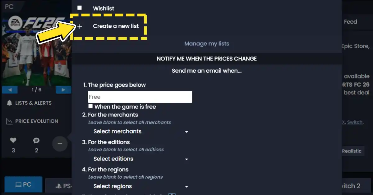 Crea nuova lista