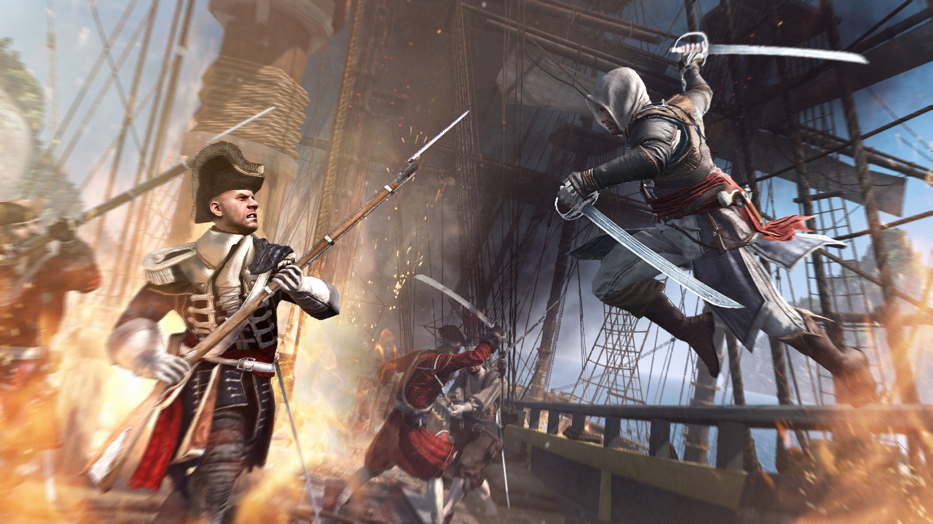 Scena piratesca di Assassin’s Creed IV Black Flag usata per la copertura del backlash del remake