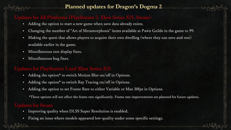 Dragon’s Dogma 2 new patch content fixes and changes