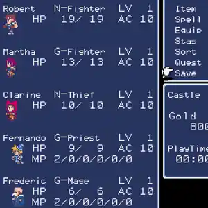 Dungeon Antiqua - Menu del gruppo