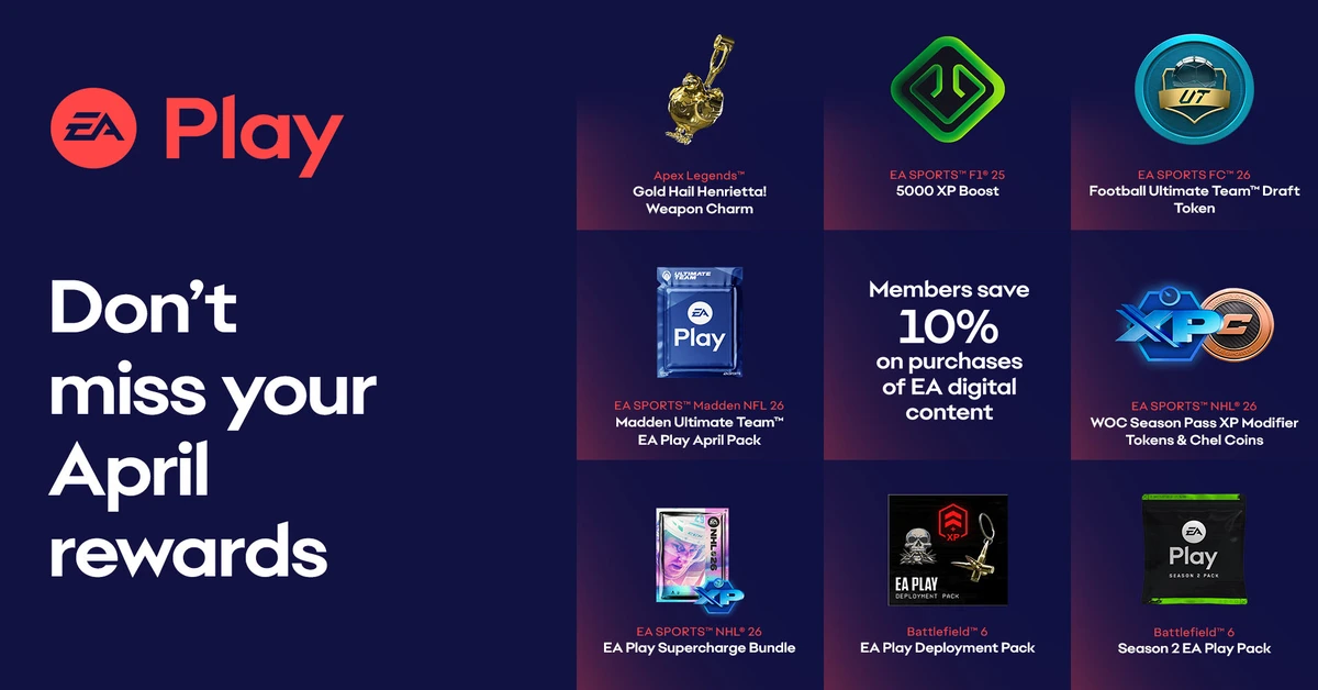 EA Play Member Rewards for April 2026
