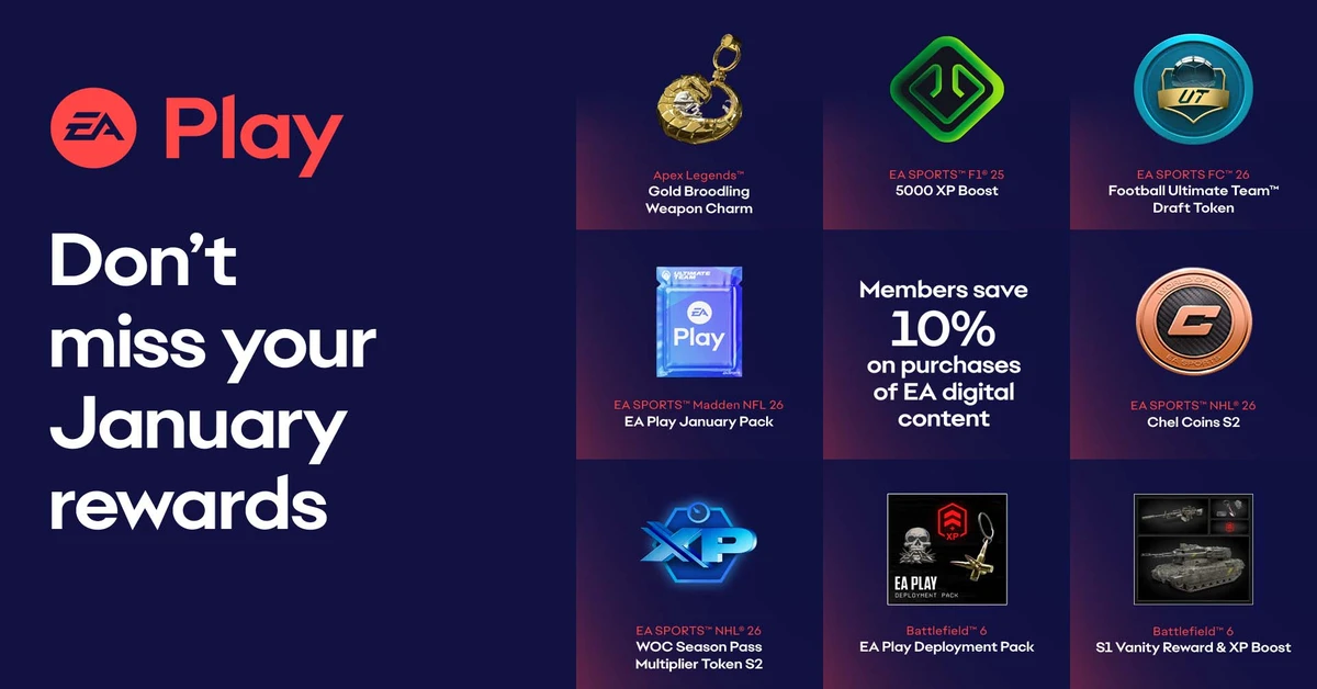 EA Play Member Rewards January 2026