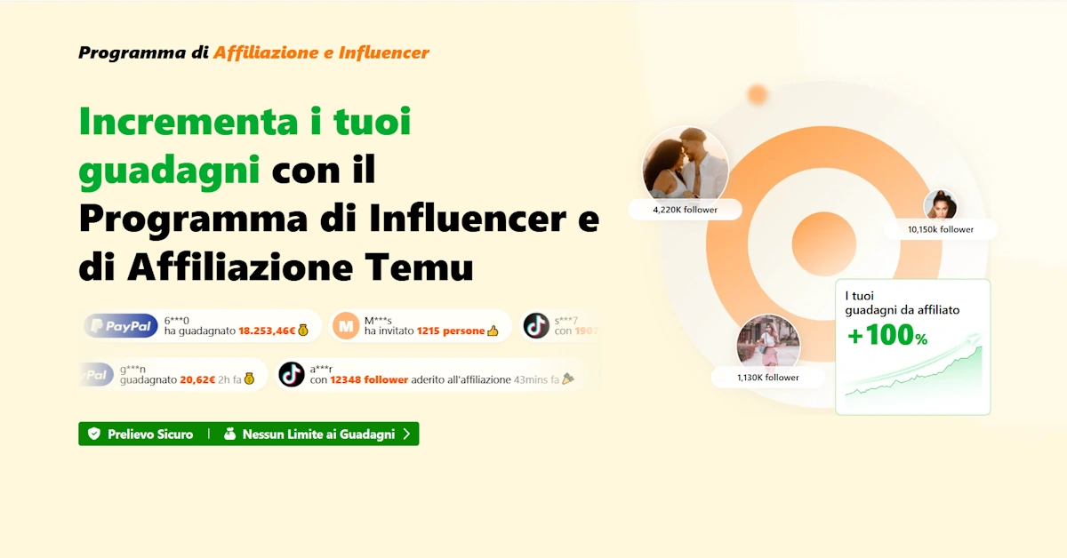 Guadagna con TEMU questo Black Friday: Programma di Affiliazione 2025 con Commissioni Potenziate