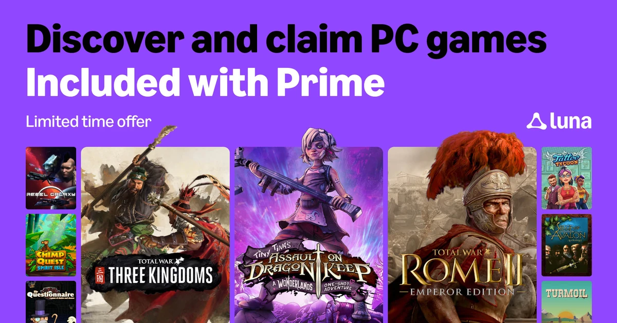 Amazon Prime Free PC Games for March 2026