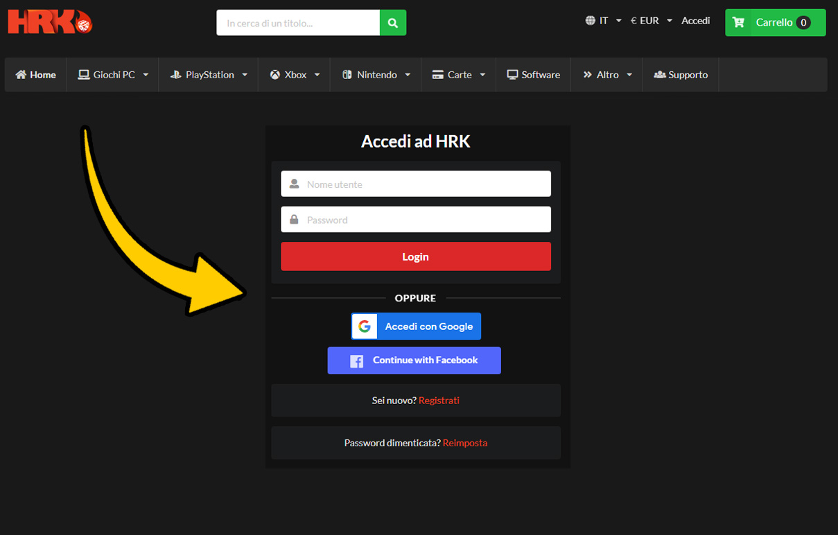 come applicare un codice sconto su HRK