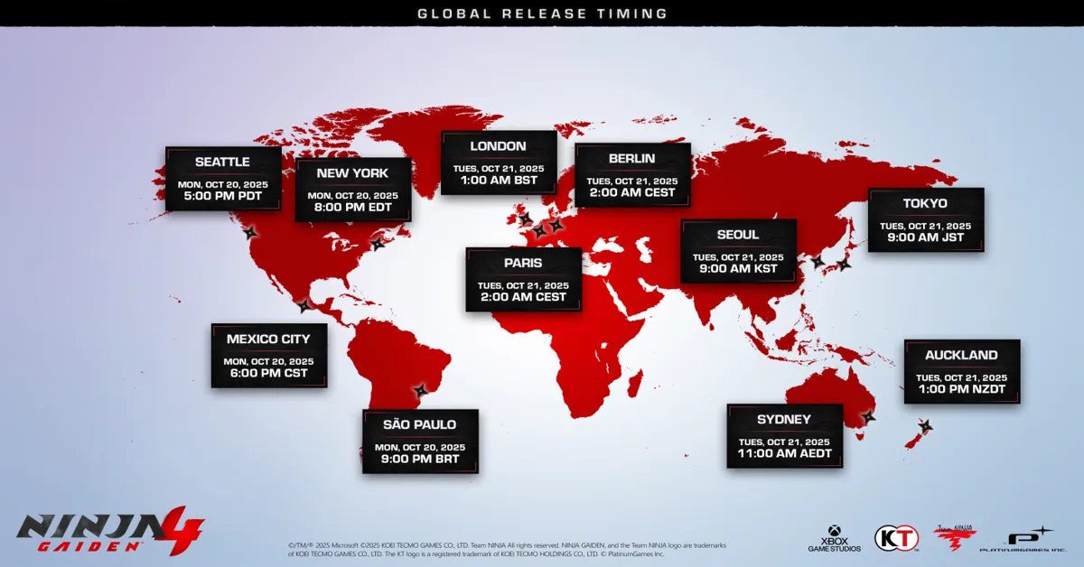 Ninja Gaiden 4 Launch Times