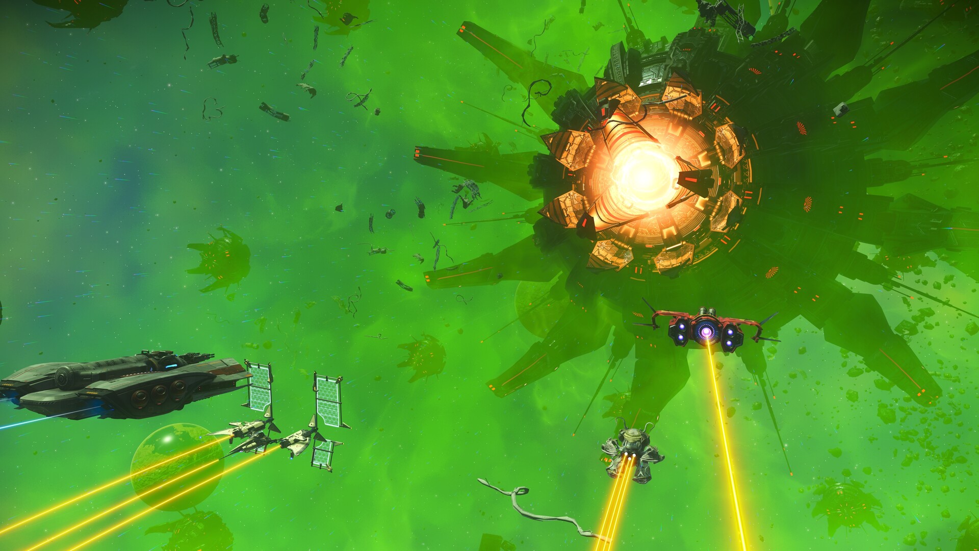 Astronauta di No Man's Sky che esplora un vivace pianeta alieno su PC