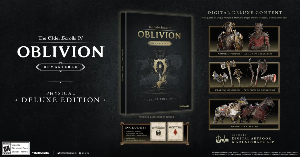 Dimensione della versione fisica di Oblivion Remastered
