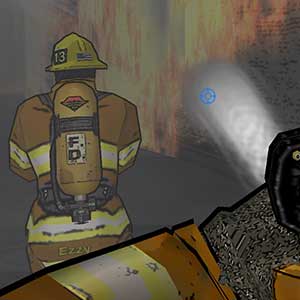 Dentro l'edificio in fiamme