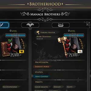 Cruscotto dei giocatori della fratellanza