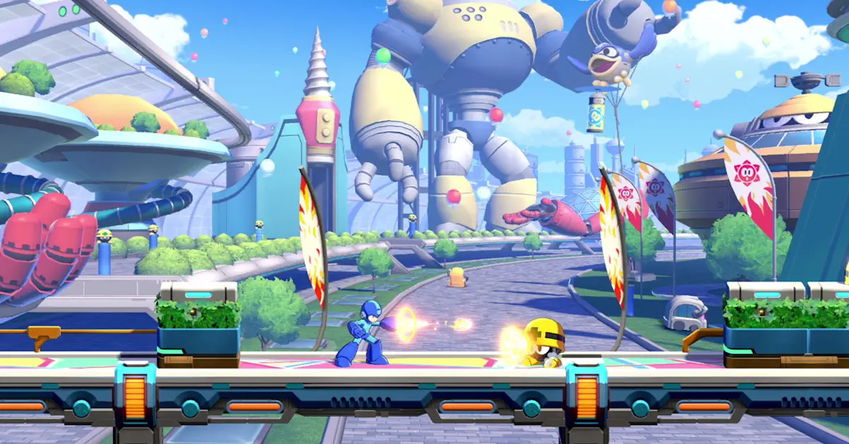 Mega Man Dual Override gameplay con Blue Bomber in azione