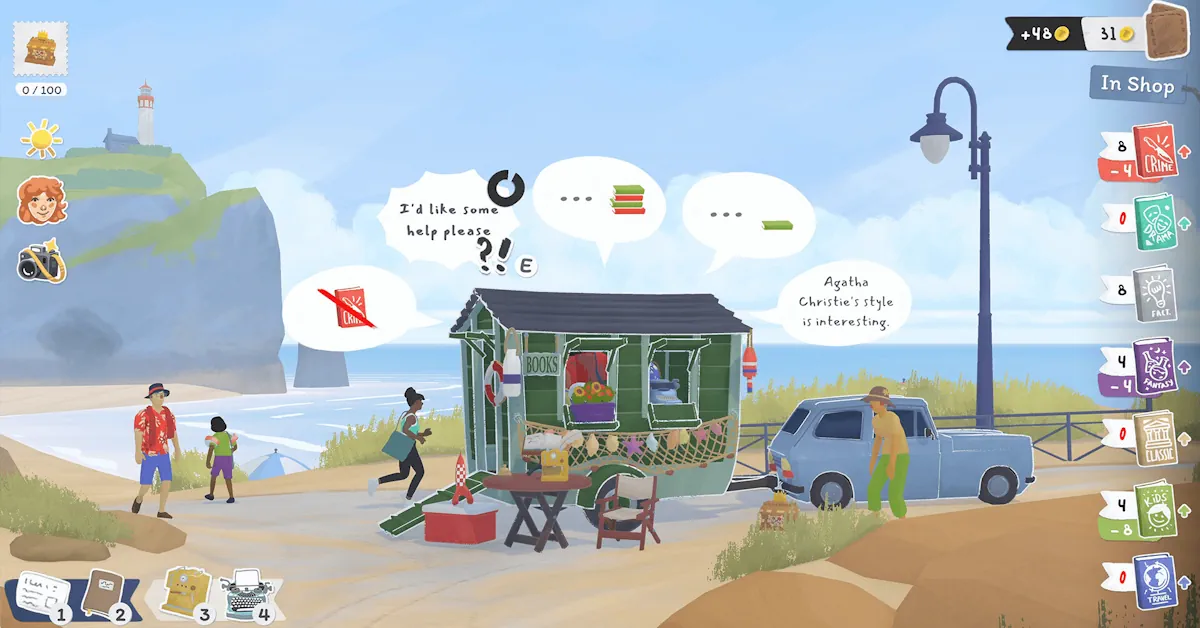 Tiny Bookshop - Il colorato Life Sim e Management di una Libreria Itinerante ora Disponibile su Steam! 