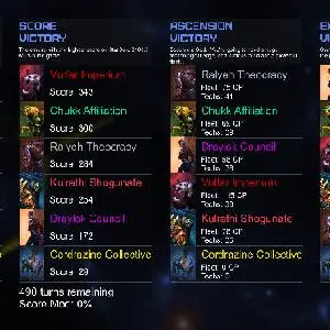 StarDrive 2: Sector Zero - Statistiche di Vittoria