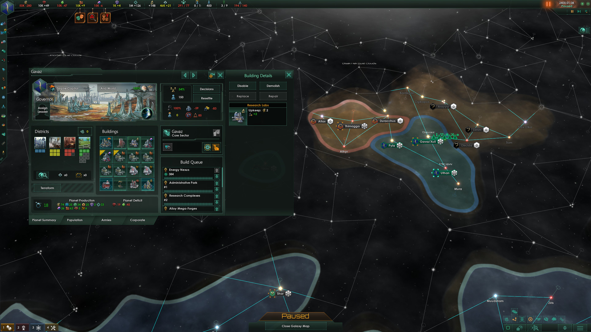 Scena galattica Stellaris per le notizie sull'espansione Nomads