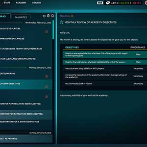 Tennis Manager 2022 - Messaggi