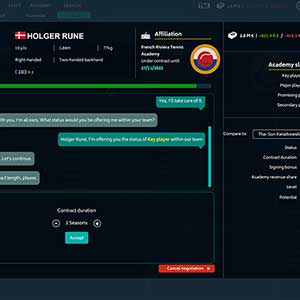 Tennis Manager 2022 - Negoziazione del Contratto